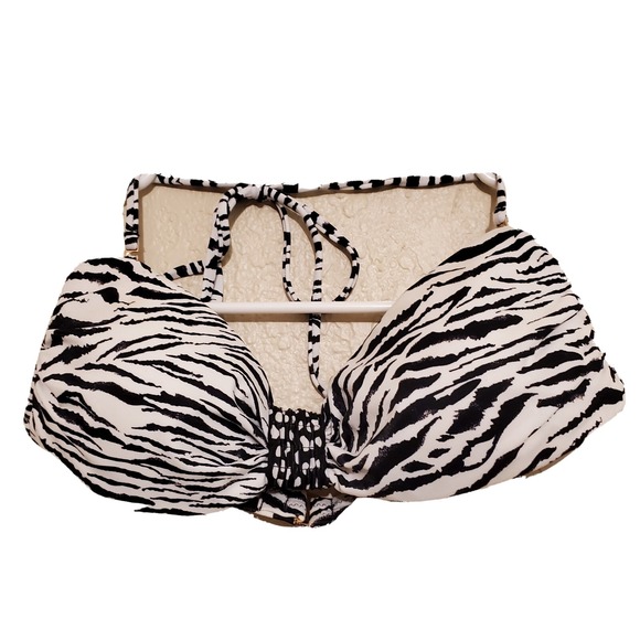 Victoria's Secret Other - Victoria's Secret Womens Bikini Top Swim Small Zebra Black White Animal Print